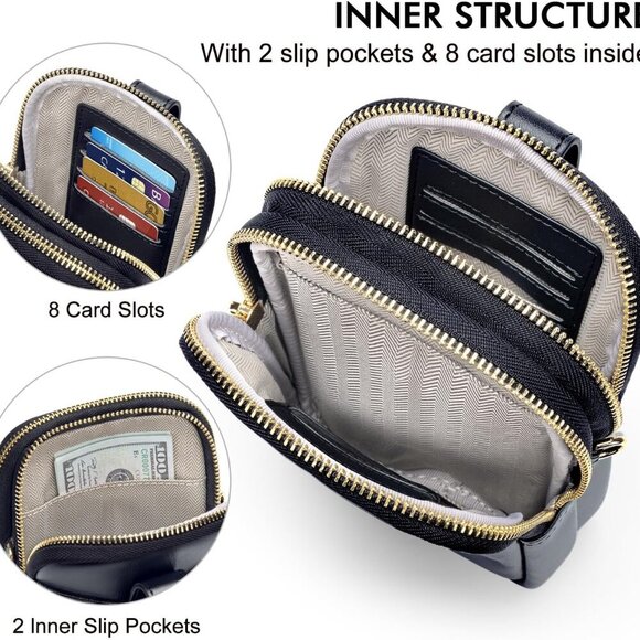 Small Crossbody Bags for Women, Leather RFID Cell Phone Purse, Trendy Travel Cro - Picture 2 of 6